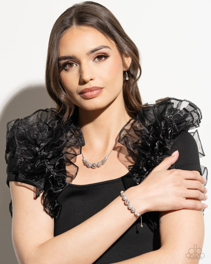 Gilded Gift White Rhinestone Necklace and Bracelet Set - Jewelry by Bretta