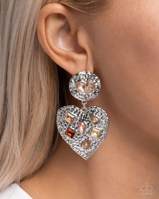 Antiqued Allure Brown Heart Earrings - Jewelry by Bretta