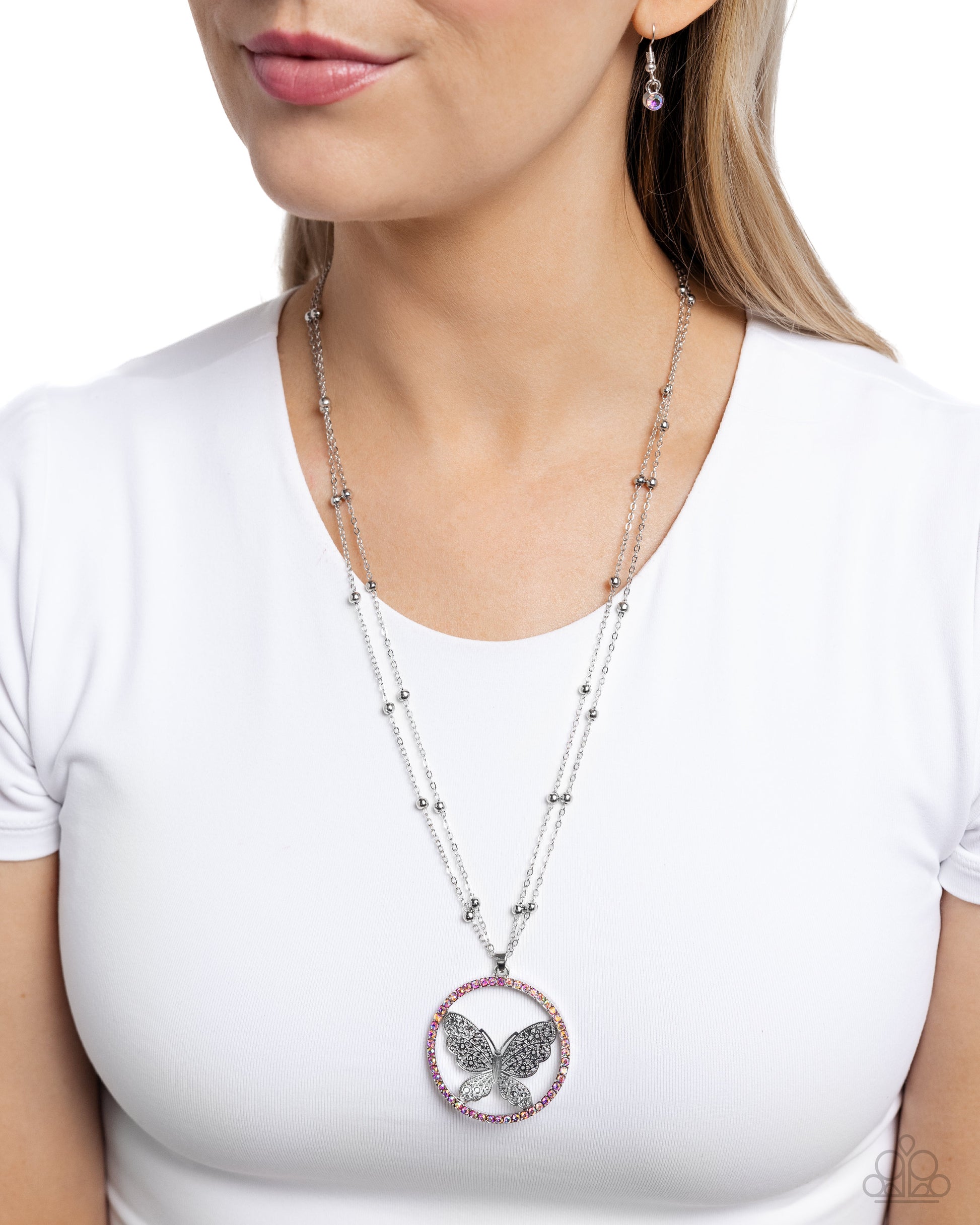 Festive Flight Pink Butterfly Necklace - Jewelry by Bretta