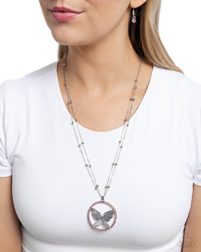 Festive Flight Pink Butterfly Necklace - Jewelry by Bretta