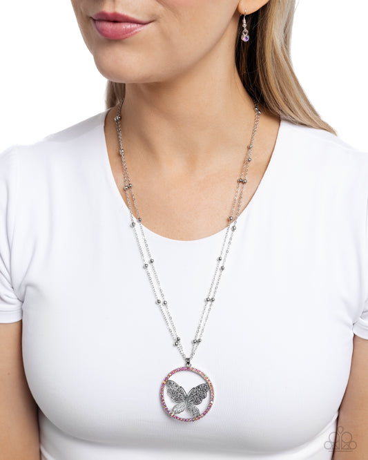 Festive Flight Pink Butterfly Necklace - Jewelry by Bretta