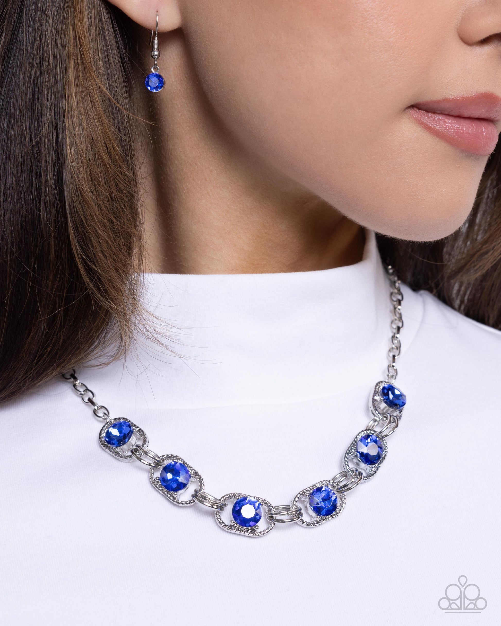 Serrated Sensation Blue Necklace