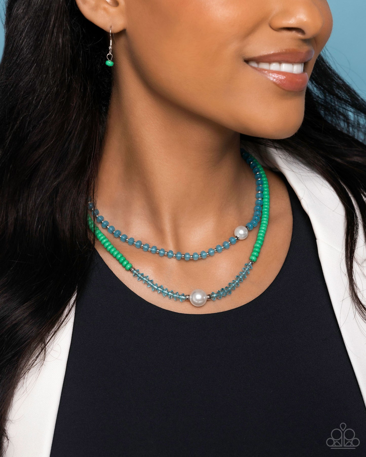 Multicolored Masquerade Green Necklace - Jewelry by Bretta