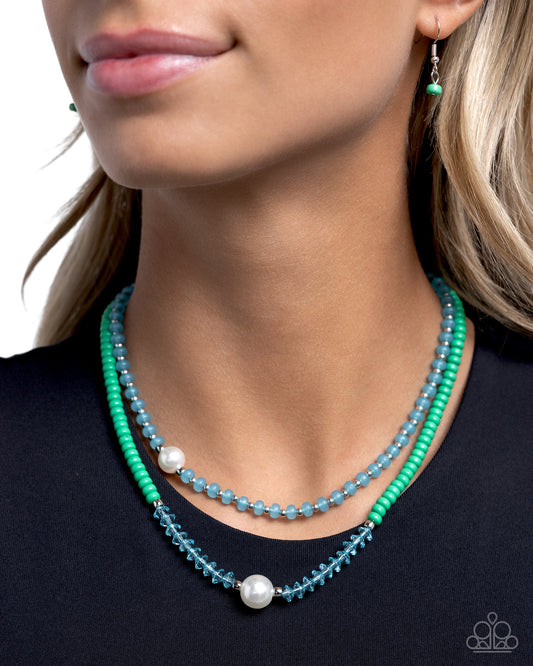 Multicolored Masquerade Green Necklace - Jewelry by Bretta