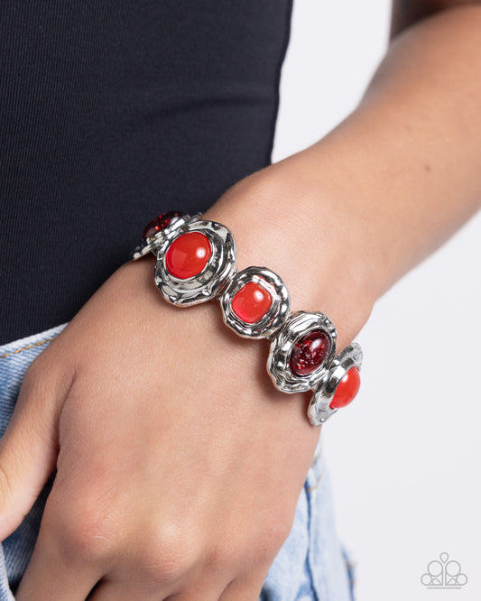 Hammered High Red Bracelet - Jewelry by Bretta