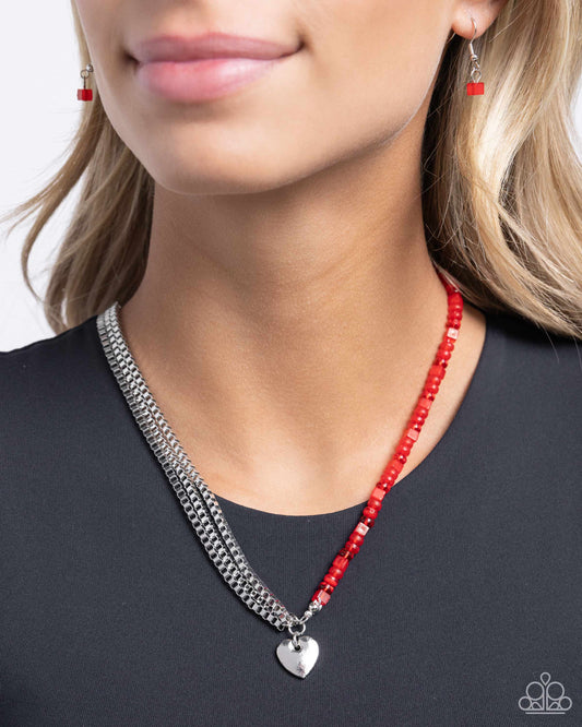 Squared Sweetheart Red Heart Necklace - Jewelry by Bretta