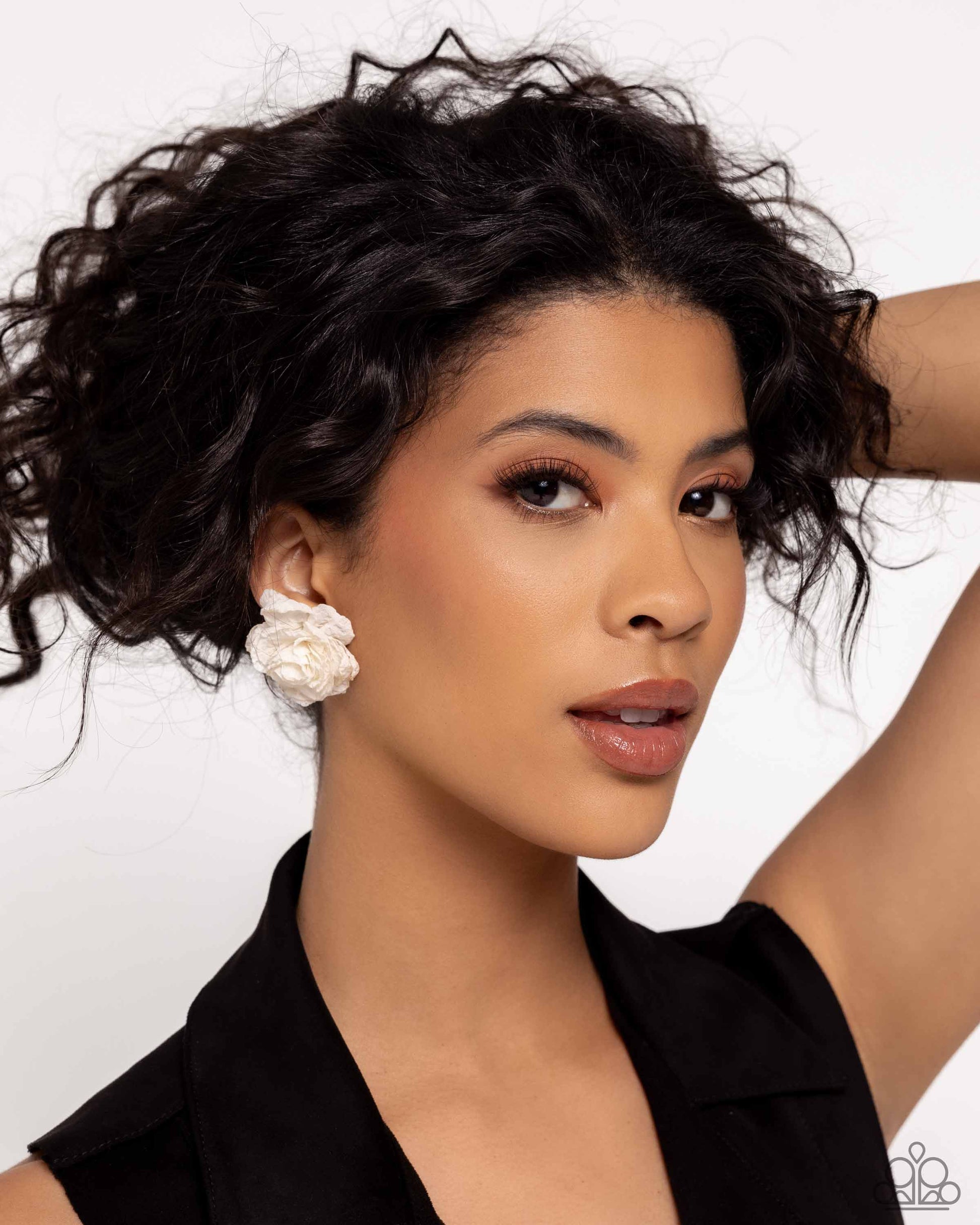 Tulle Twist White Earrings  - Jewelry by Bretta