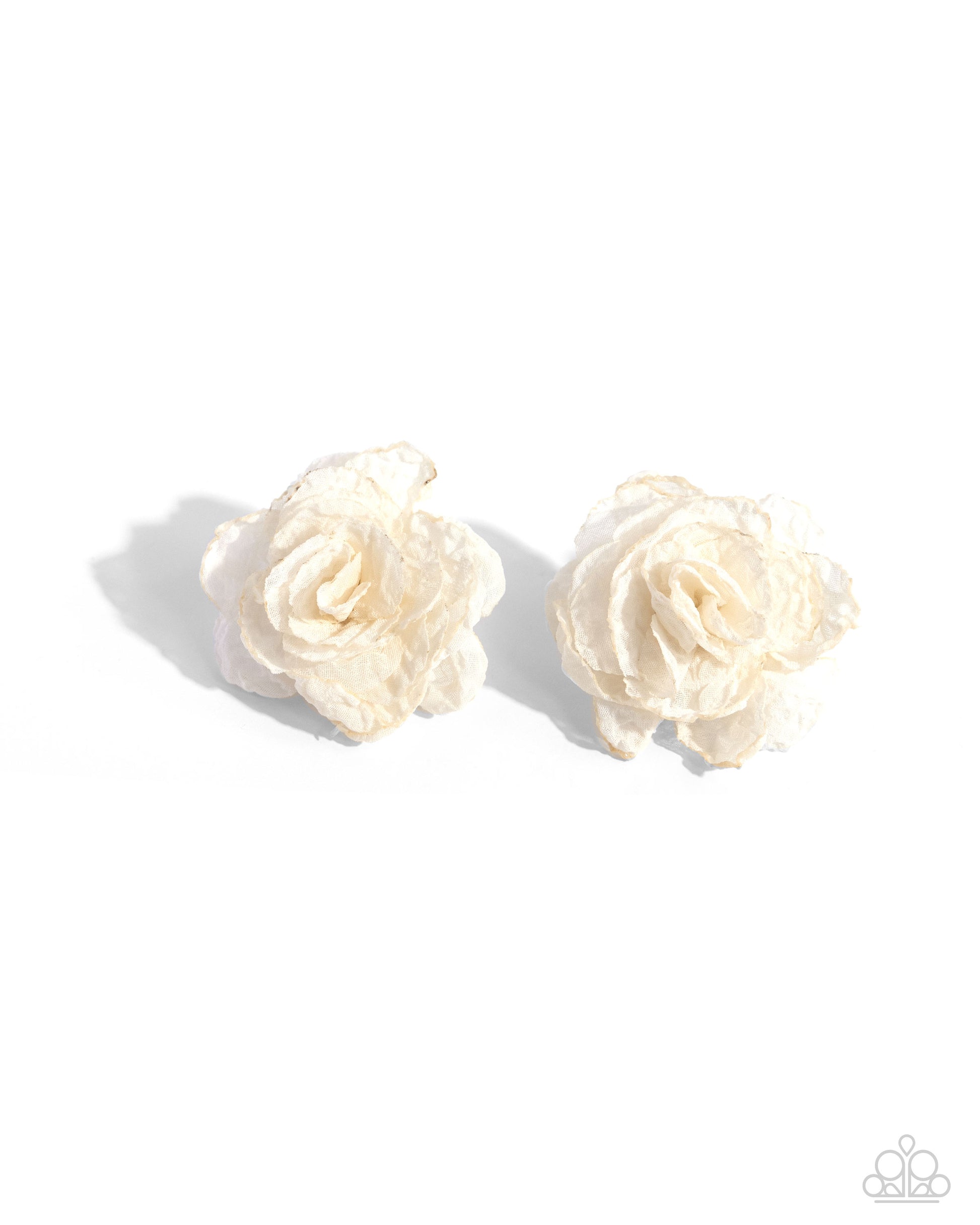 Tulle Twist White Earrings  - Jewelry by Bretta