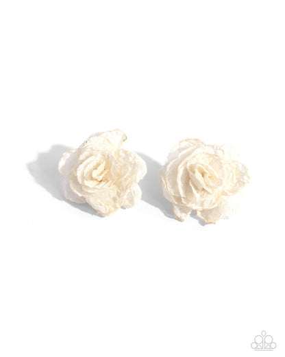 Tulle Twist White Earrings  - Jewelry by Bretta
