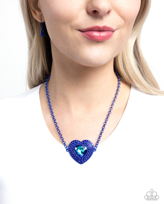 Locket Leisure Blue Metallic Heart Necklace - Jewelry by Bretta