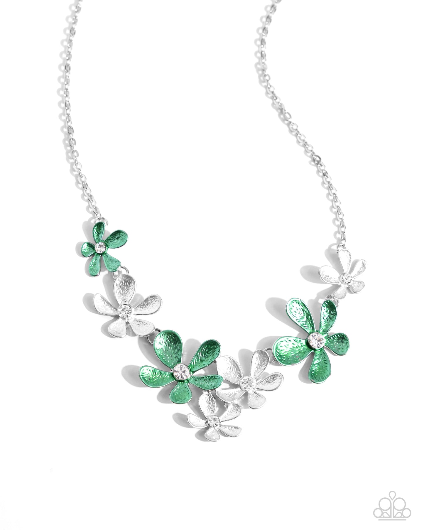 Reflective Rundown Green Flower Necklace - Jewelry by Bretta