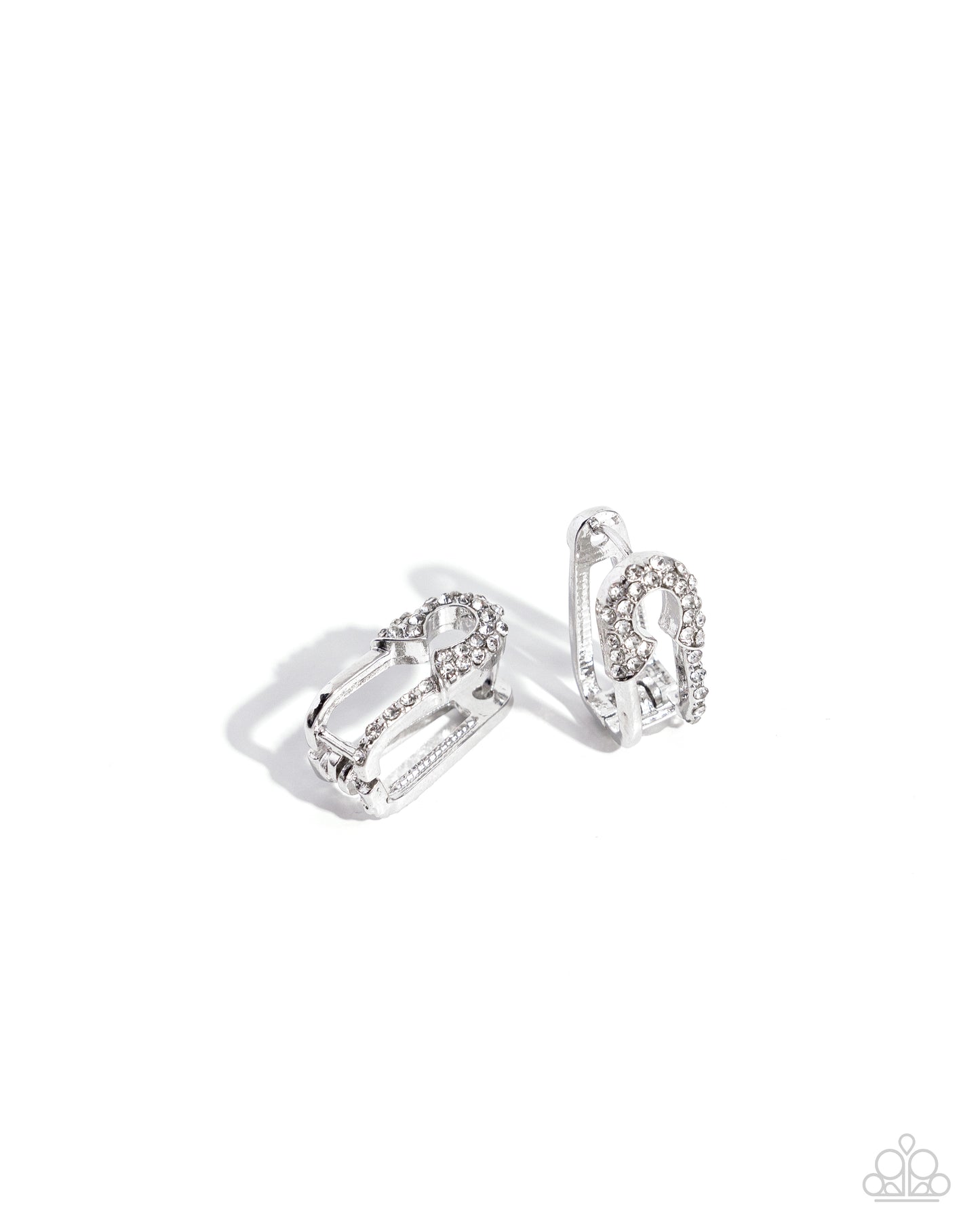 Safety Pin Secret White Earrings - Jewelry by Bretta