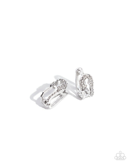 Safety Pin Secret White Earrings - Jewelry by Bretta