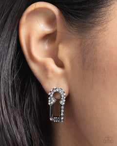Safety Pin Secret Black Hoop Earrings - Jewelry by Bretta