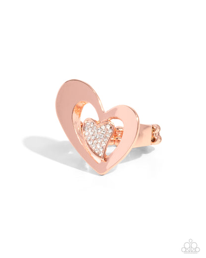 Abstract Amor Copper Heart Ring - Jewelry by Bretta