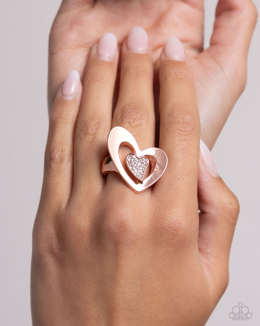 Abstract Amor Copper Heart Ring - Jewelry by Bretta