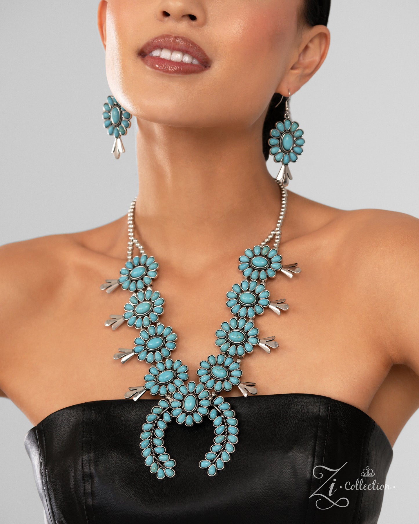 The Shelby Blue Turquoise Squash Blossom Necklace - Jewelry by Bretta