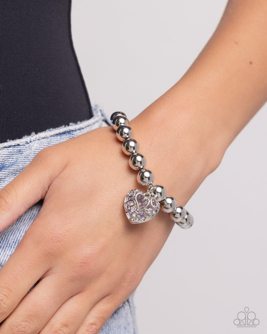 Fleeting Filigree Purple Heart Bracelet - Jewelry by Bretta