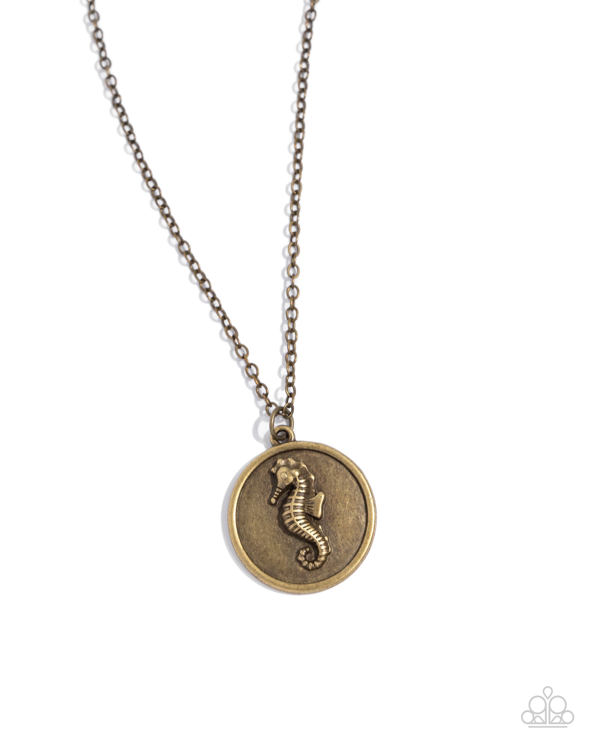 Seahorse Solo Brass Necklace - Jewelry by Brett
