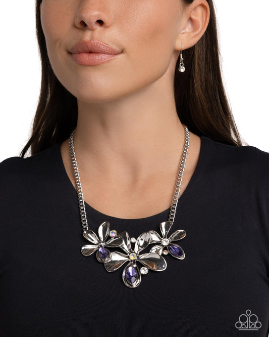 Twirling Triad Purple Flower Necklace - Jewelry by Bretta