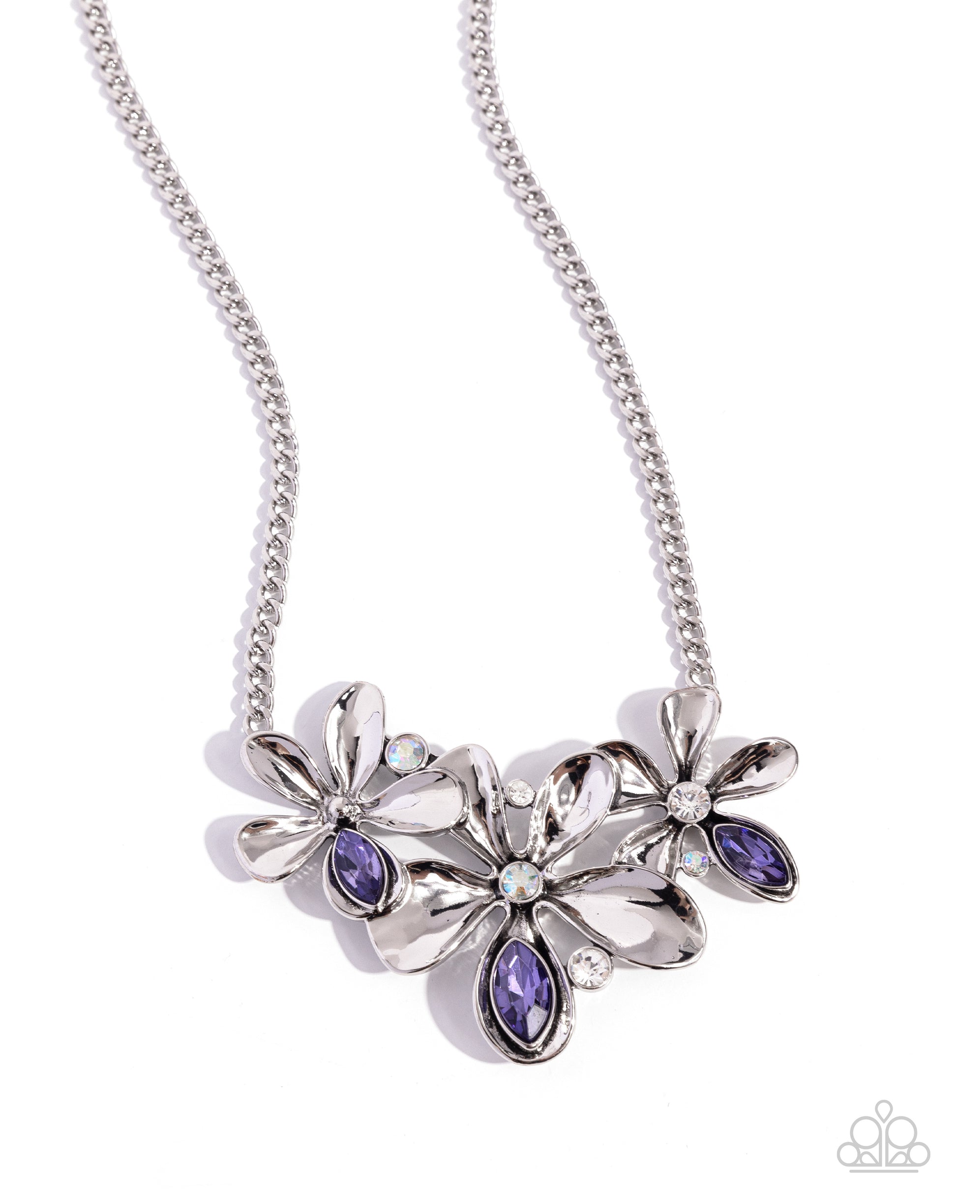 Twirling Triad Purple Flower Necklace - Jewelry by Bretta