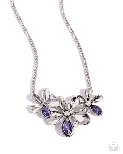 Twirling Triad Purple Flower Necklace - Jewelry by Bretta
