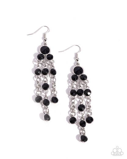 Cascading Clarity Black Earrings - Jewelry by Bretta