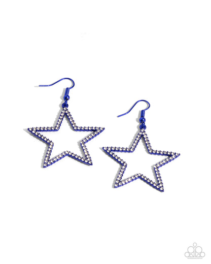 Streamlined Stars Blue Star Earrings  - Jewelry by Bretta