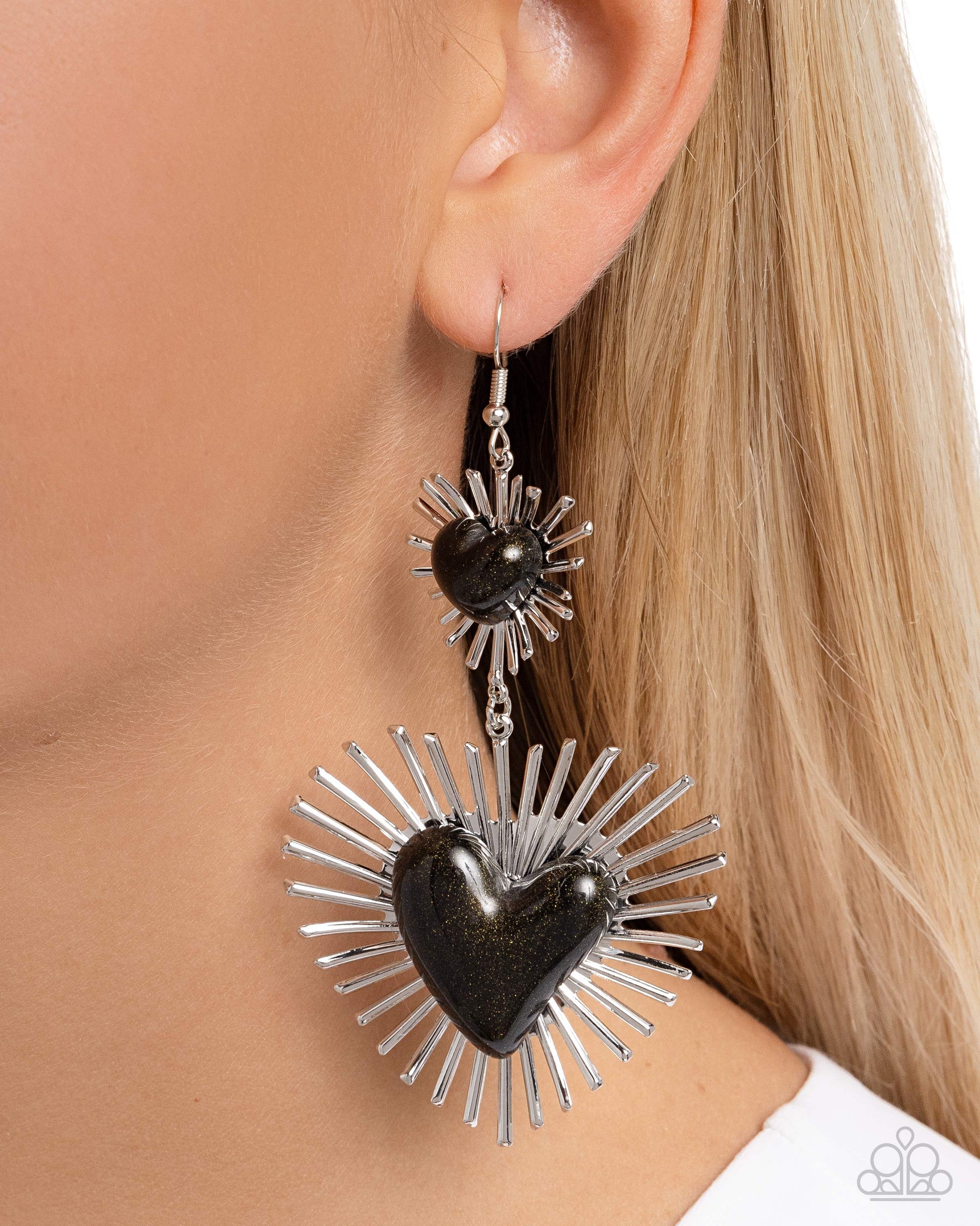 Sunburst Sweethearts Black Earrings - Jewelry by Bretta