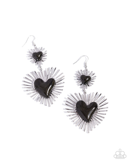 Sunburst Sweethearts Black Earrings - Jewelry by Bretta