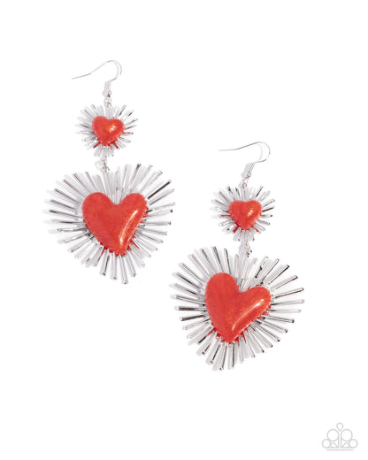 Sunburst Sweethearts Red Earrings - Jewelry by Bretta