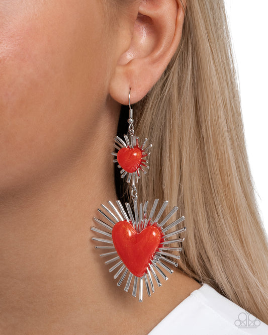 Sunburst Sweethearts Red Earrings - Jewelry by Bretta