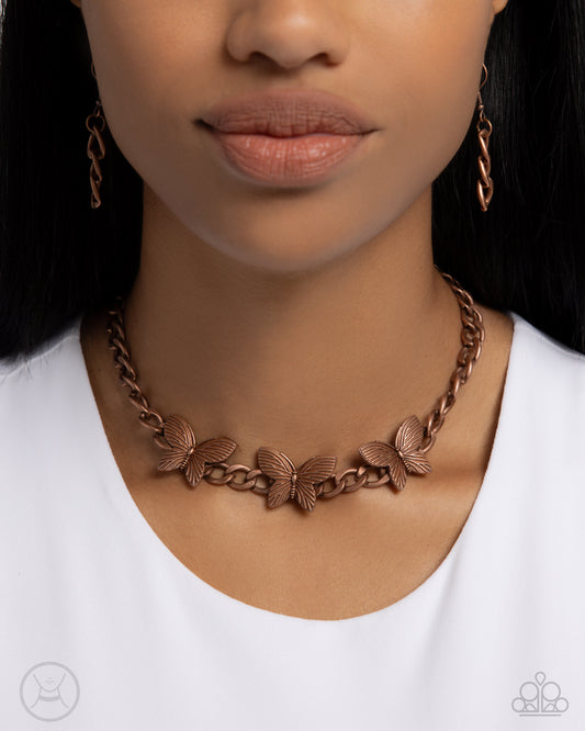 Aerial Ambition Copper Butterfly Necklace 