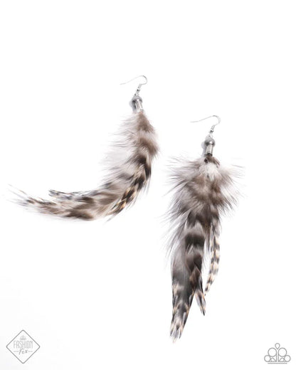 brown feather earrings