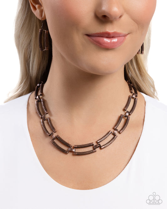Technical Texture Copper Necklace - Jewelry by Bretta