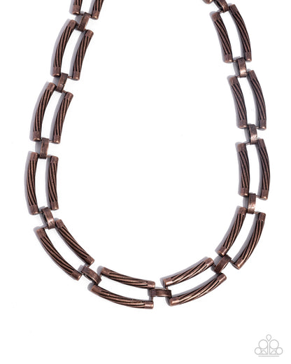 Technical Texture Copper Necklace - Jewelry by Bretta