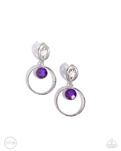 Modern Moment Purple Clip-on Earrings - Jewelry by Bretta