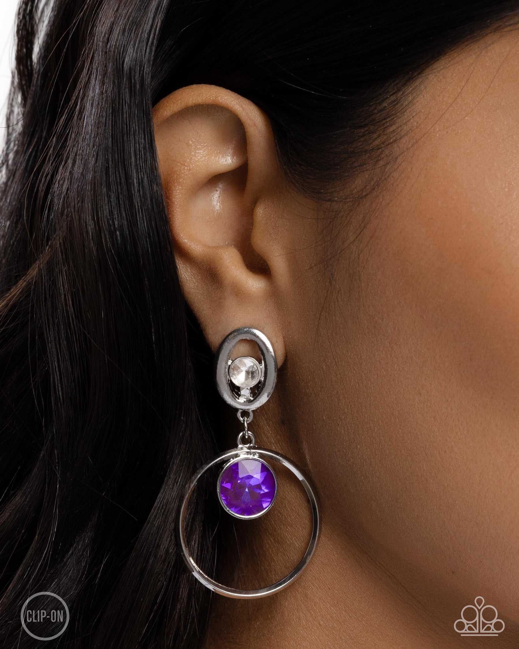 Modern Moment Purple Clip-on Earrings - Jewelry by Bretta