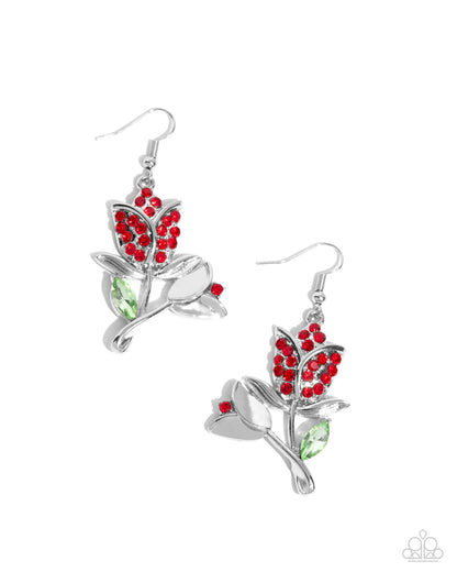 Tulip Tradition Red Rose Flower Earrings - Jewelry by Bretta