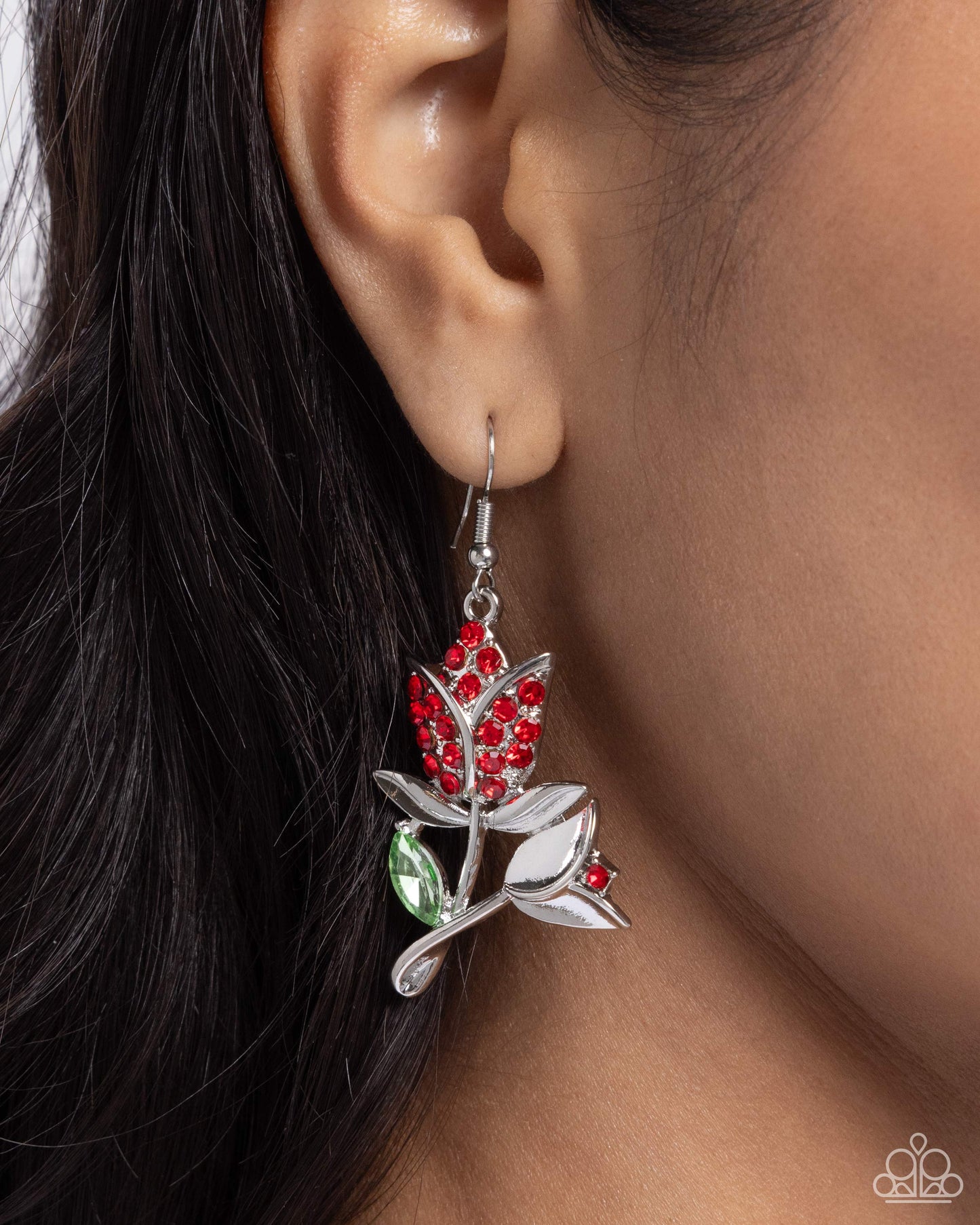 Tulip Tradition Red Rose Flower Earrings - Jewelry by Bretta