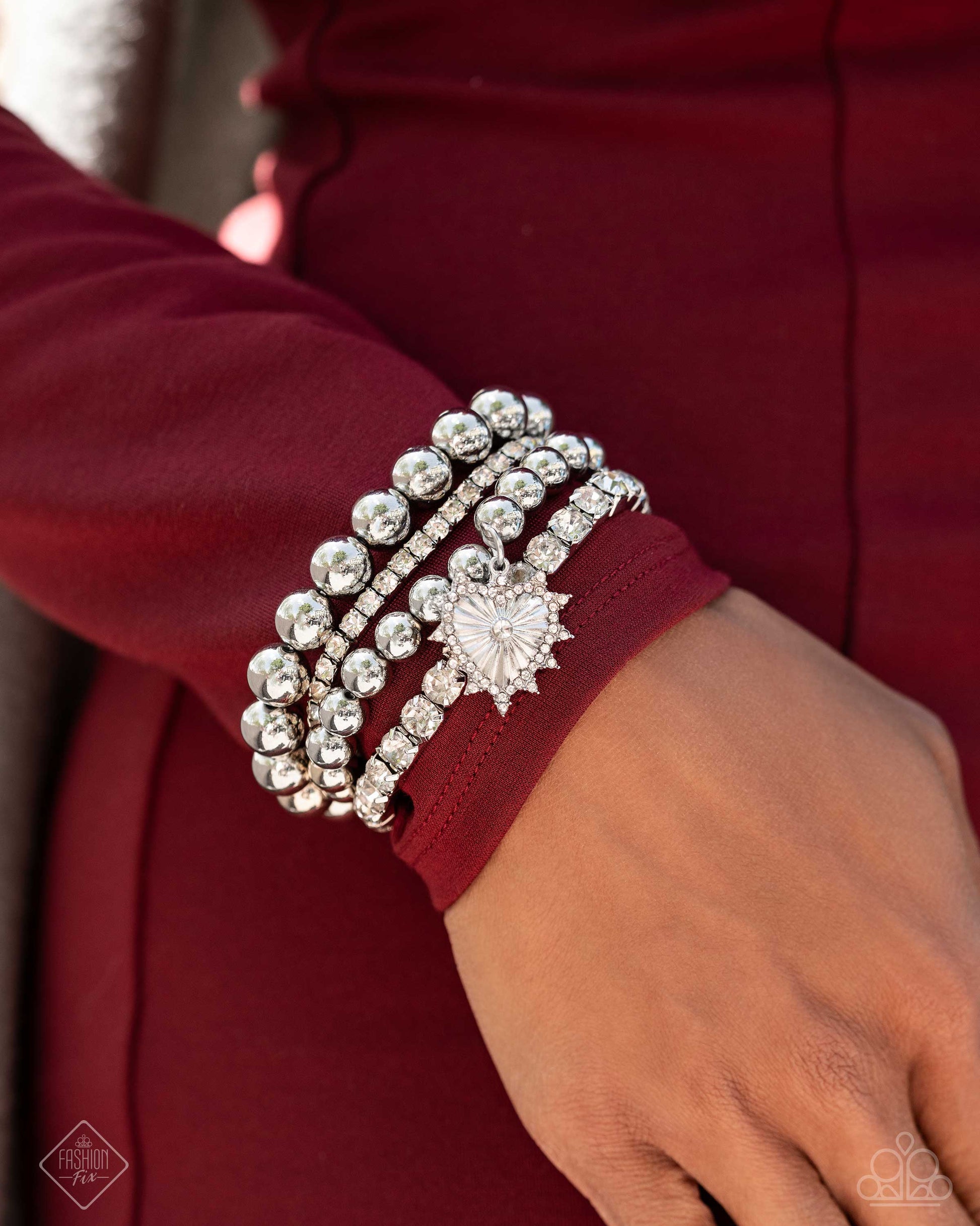 Excessive Elegance White Bracelet - Jewelry by Bretta