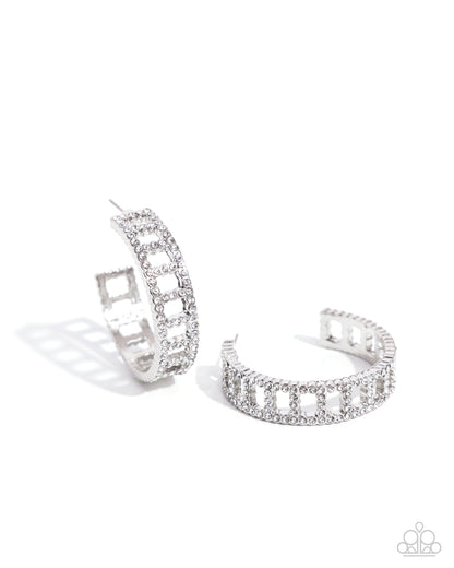 Bridging Brilliance White Hoop Earrings - Jewelry by Bretta