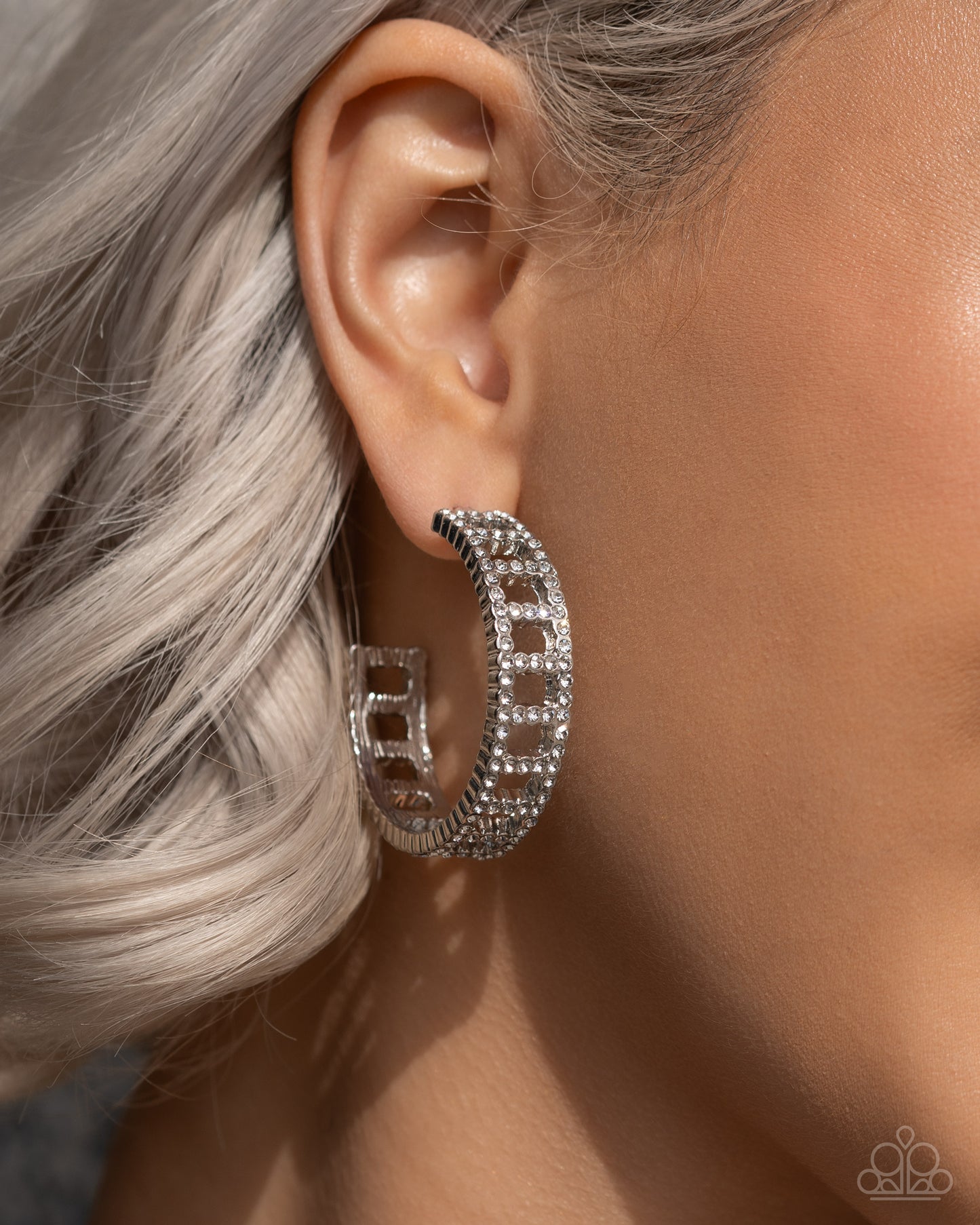 Bridging Brilliance White Hoop Earrings - Jewelry by Bretta