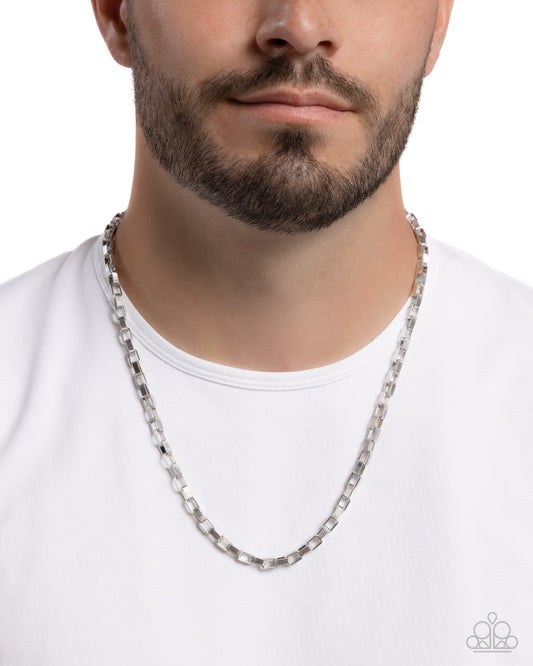 Smoldering Squares Silver Necklace 