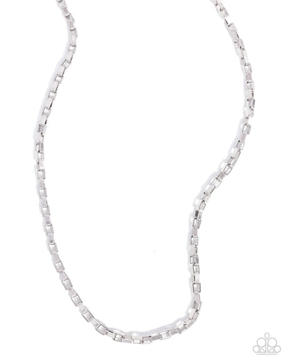 Smoldering Squares Silver Necklace 
