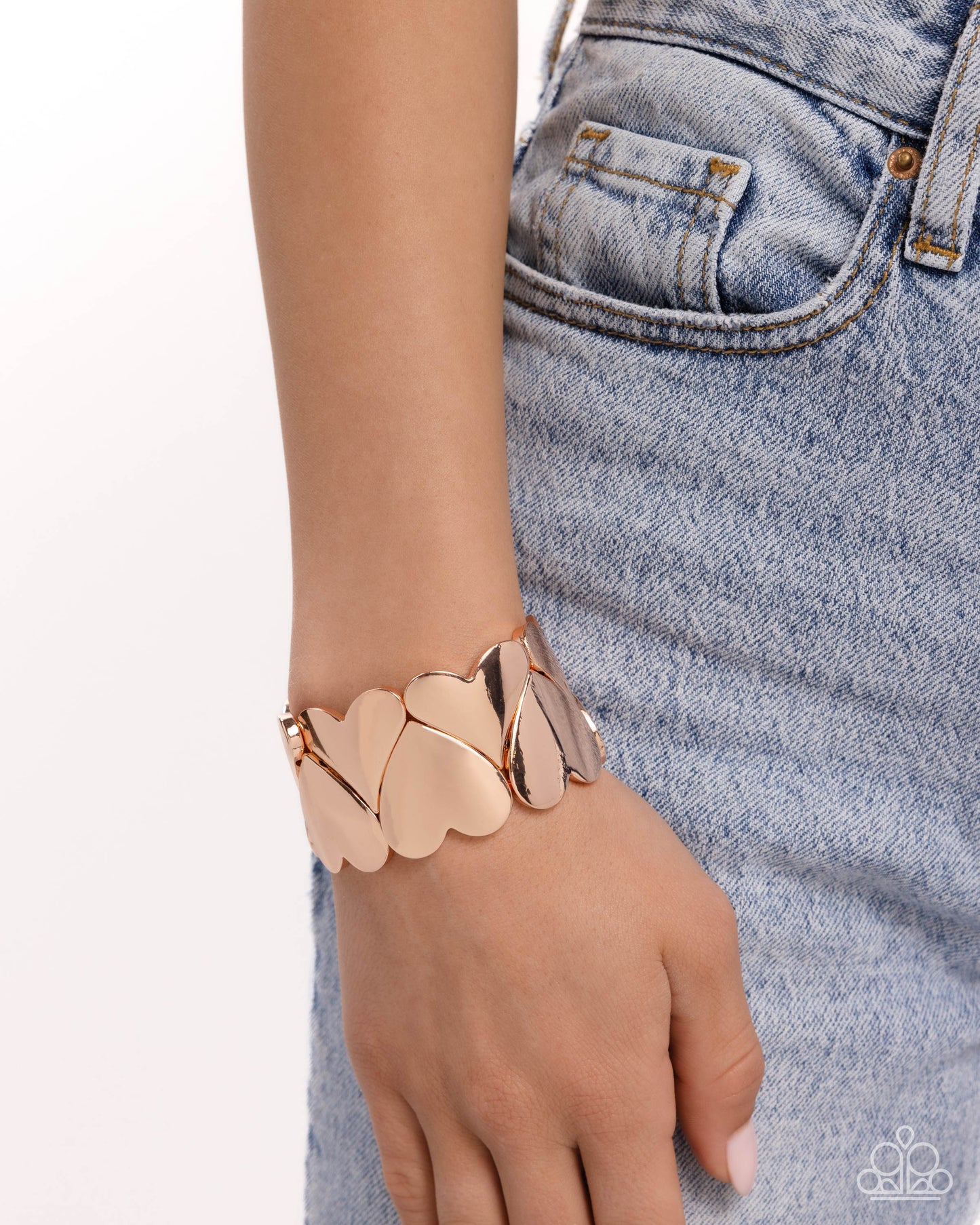 Sweetheart Setting Rose Gold Heart Bracelet - Jewelry by Bretta