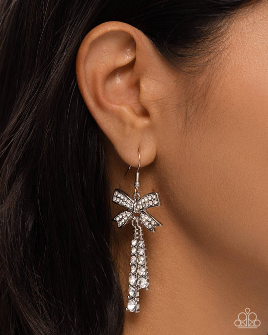 Date Night Decadence White Bow Earrings - Jewelry by Bretta