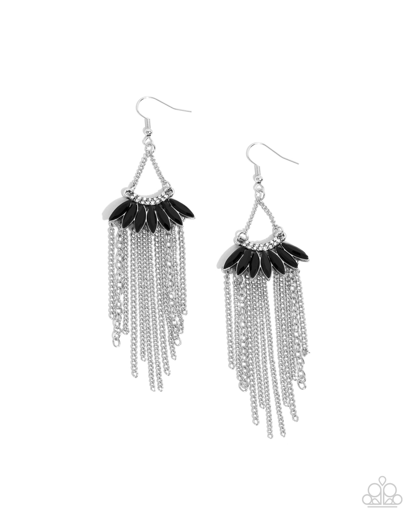 Fringe Feature Black Earrings  - Jewelry by Bretta 