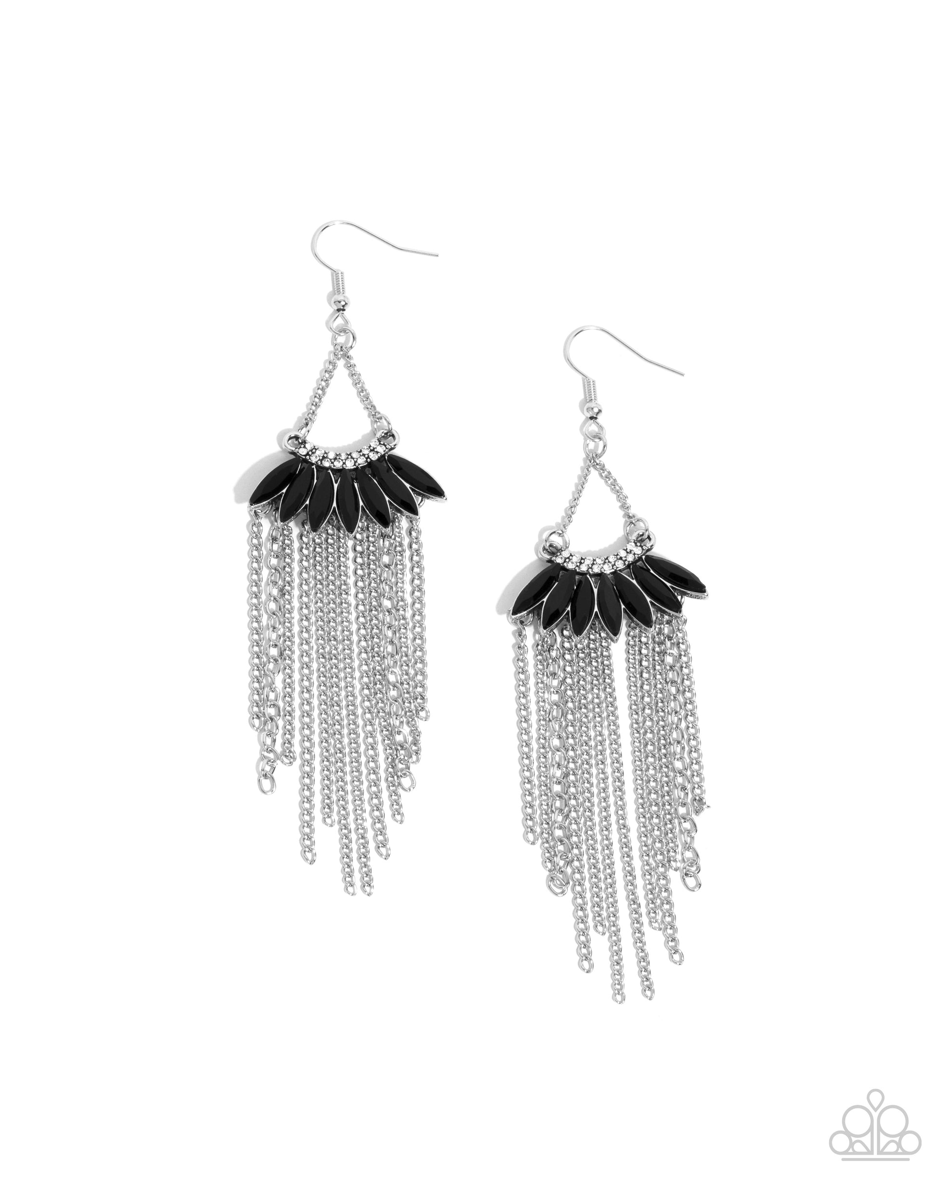 Fringe Feature Black Earrings  - Jewelry by Bretta 