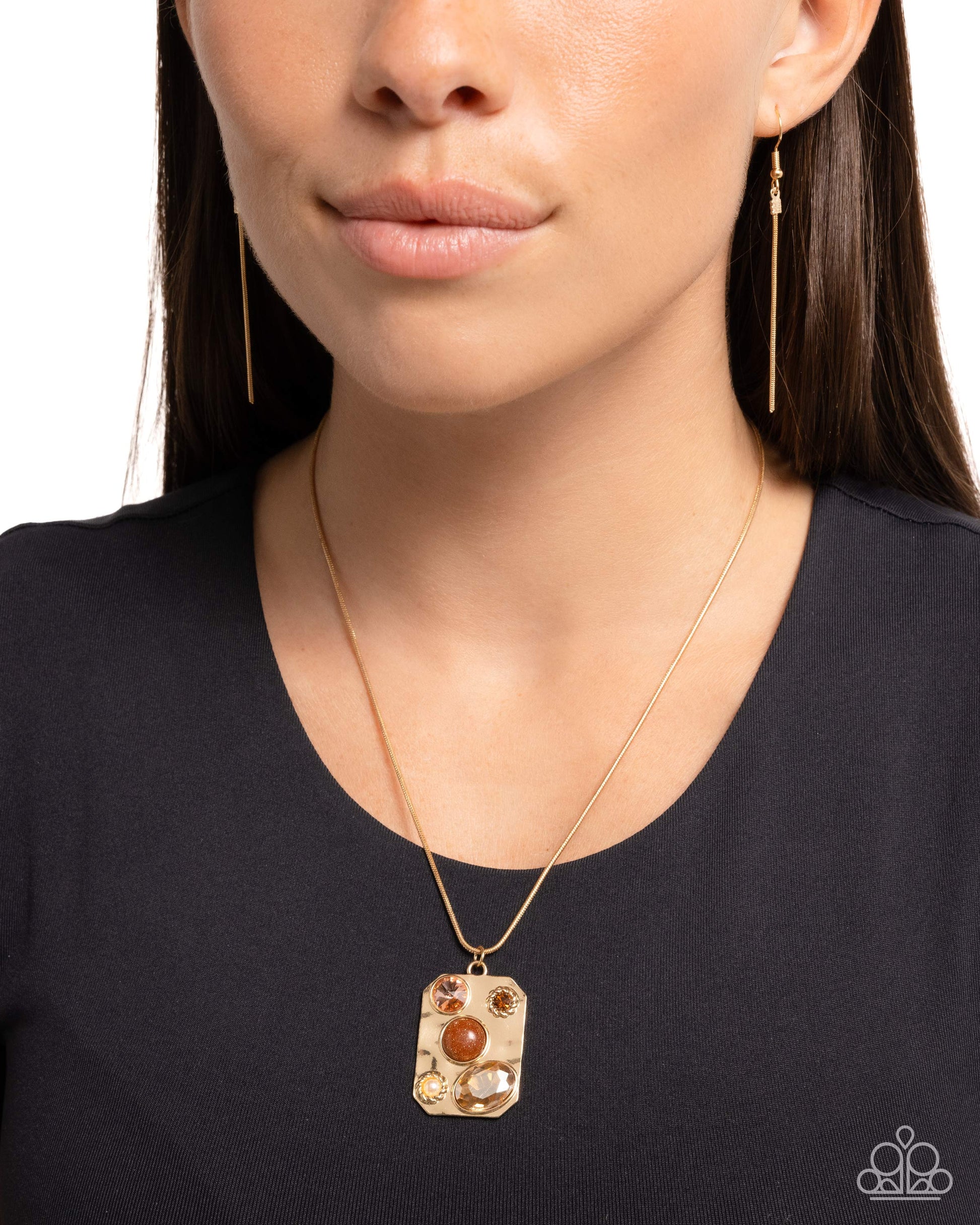 Admirably Abstract Brown Necklace - Jewelry by Bretta